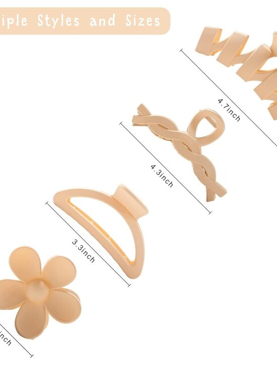 8PCS Hair Clips for Women, Flower Claw Clips for Thick Hair, Non-Slip Hair Acces - Picture 2 of 7